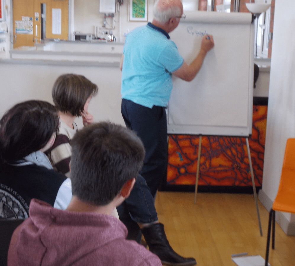 Young people learning about volunteering